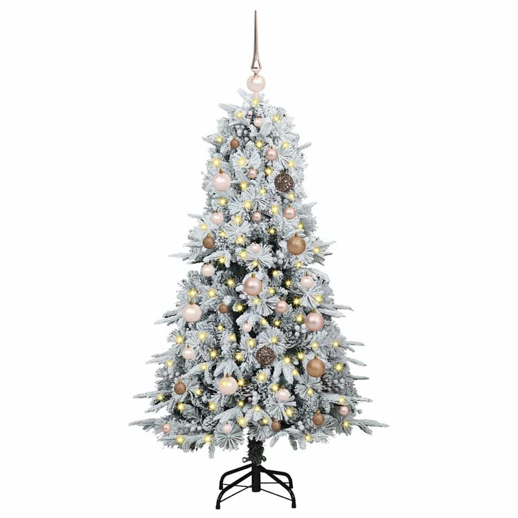 Vidaxl kunstmatige inklapbare kerstboom wit 150 cm pe en pvc