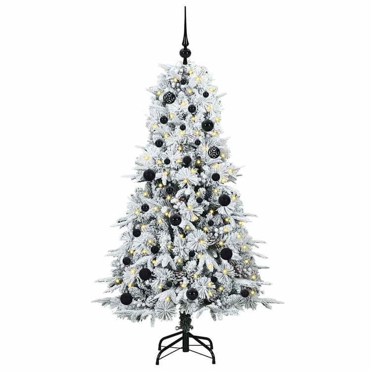 Vidaxl kunstmatige inklapbare kerstboom wit 150 cm pe en pvc