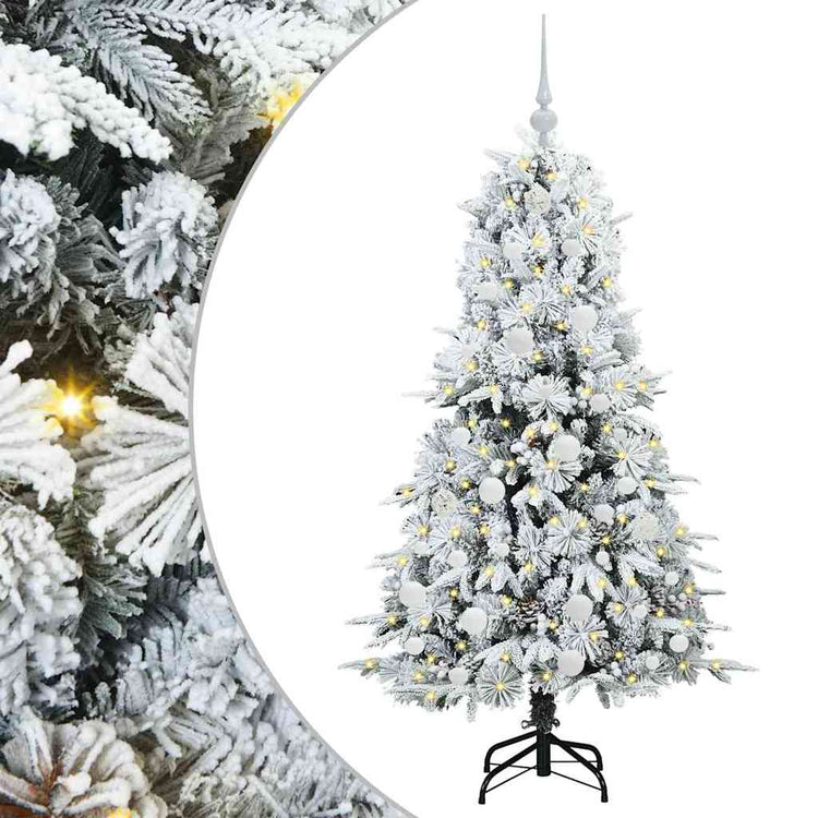 Vidaxl kunstmatige inklapbare kerstboom wit 150 cm pe en pvc