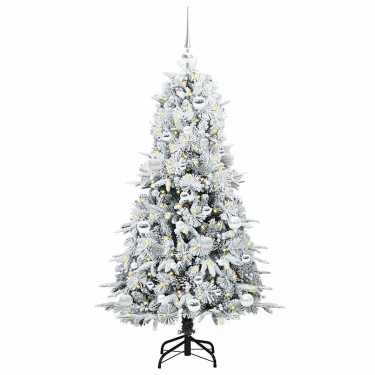 Vidaxl kunstmatige inklapbare kerstboom wit 150 cm pe en pvc