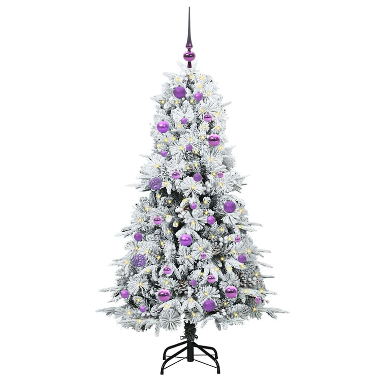 Vidaxl kunstmatige inklapbare kerstboom wit 150 cm pe en pvc