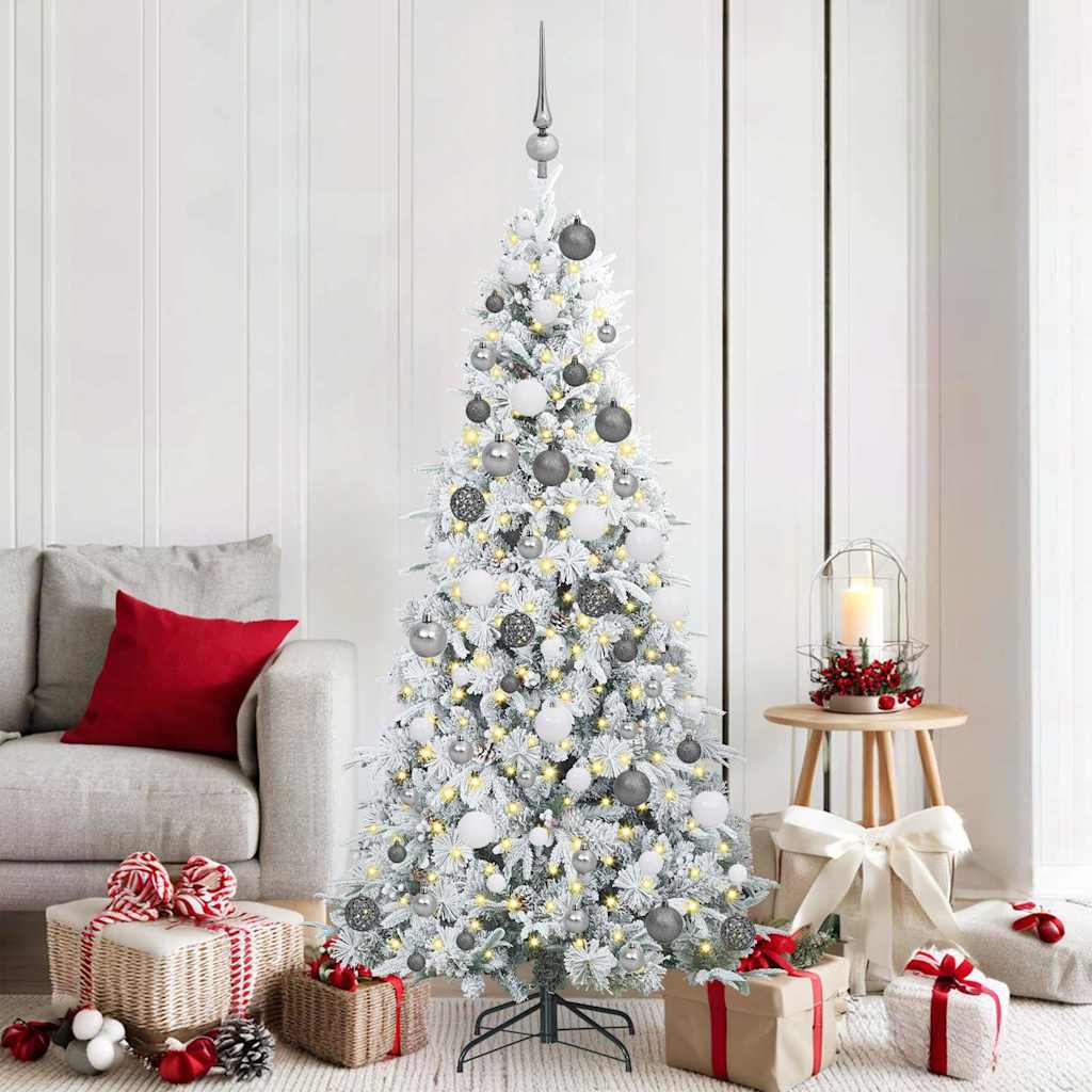 Vidaxl kunstmatige inklapbare kerstboom wit 180 cm pe en pvc