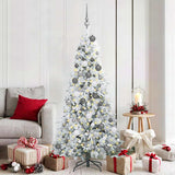Vidaxl kunstmatige inklapbare kerstboom wit 180 cm pe en pvc - afbeelding 1
