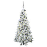 Vidaxl kunstmatige inklapbare kerstboom wit 180 cm pe en pvc - afbeelding 3