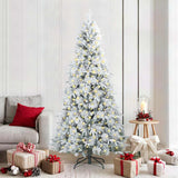 Vidaxl kunstmatige inklapbare kerstboom wit 210 cm pe en pvc - afbeelding 1