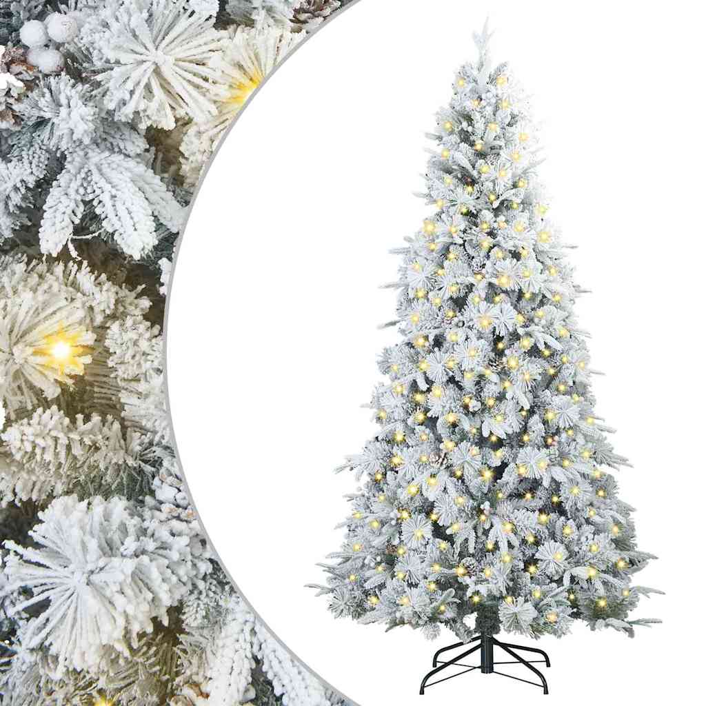 Vidaxl kunstmatige inklapbare kerstboom wit 210 cm pe en pvc