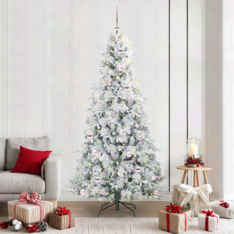 Vidaxl kunstmatige inklapbare kerstboom wit 210 cm pe en pvc