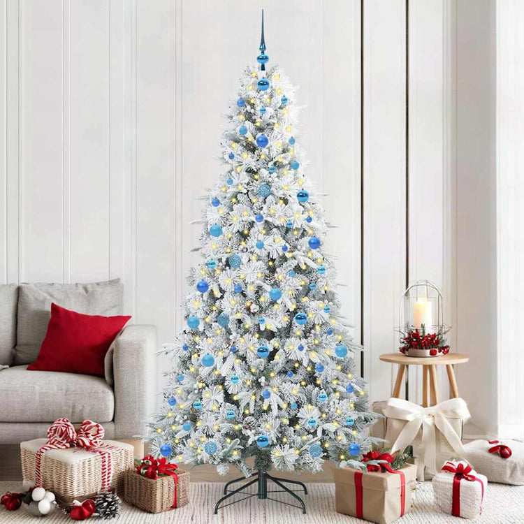 Vidaxl kunstmatige inklapbare kerstboom wit 210 cm pe en pvc