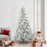 Vidaxl kunstmatige inklapbare kerstboom wit 240 cm pe en pvc - afbeelding 1