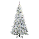 Vidaxl kunstmatige inklapbare kerstboom wit 240 cm pe en pvc - afbeelding 3
