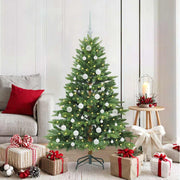 Vidaxl kunstkerstboom met 150 led met standaard groen 150 cm pe en pvc - afbeelding 1