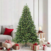 Vidaxl kunstkerstboom met 300 led met standaard groen 180 cm pe en pvc - afbeelding 1