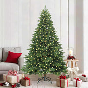 Vidaxl kunstkerstboom met 300 led met standaard groen 210 cm pe en pvc - afbeelding 1