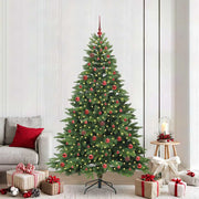 Vidaxl kunstkerstboom met 300 led met standaard groen 210 cm pe en pvc - afbeelding 1