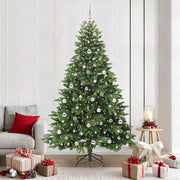 Vidaxl kunstkerstboom met 300 led met standaard groen 210 cm pe en pvc - afbeelding 1