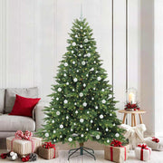 Vidaxl kunstkerstboom met 300 led met standaard groen 210 cm pe en pvc - afbeelding 1