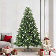 Vidaxl kunstkerstboom met 300 led met standaard groen 210 cm pe en pvc - afbeelding 1