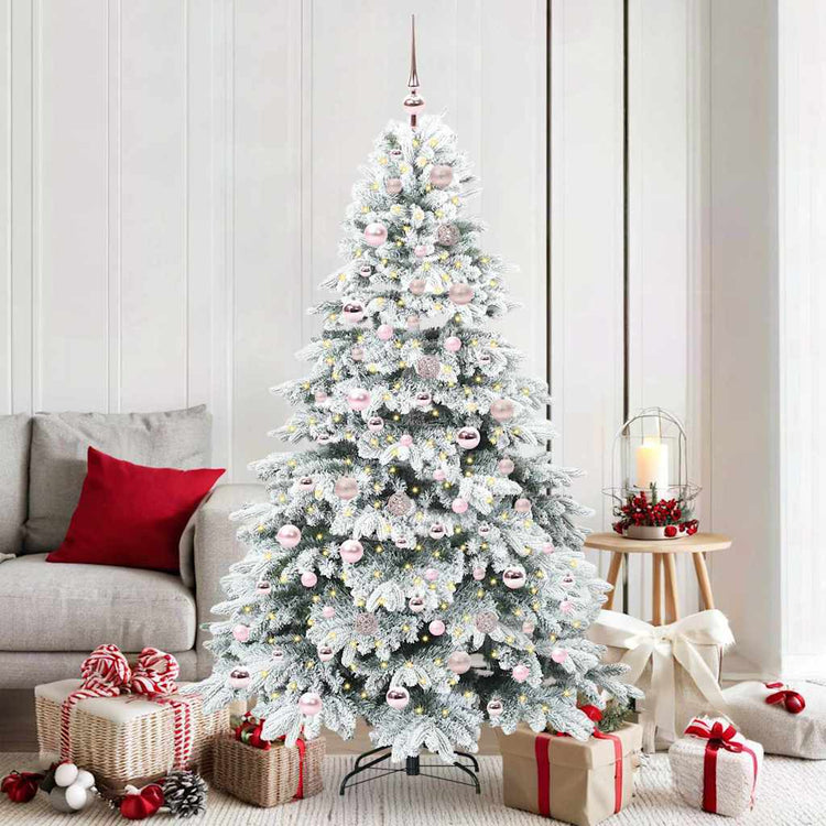 Vidaxl kunstkerstboom met 300 led met standaard wit 180 cm pe en pvc