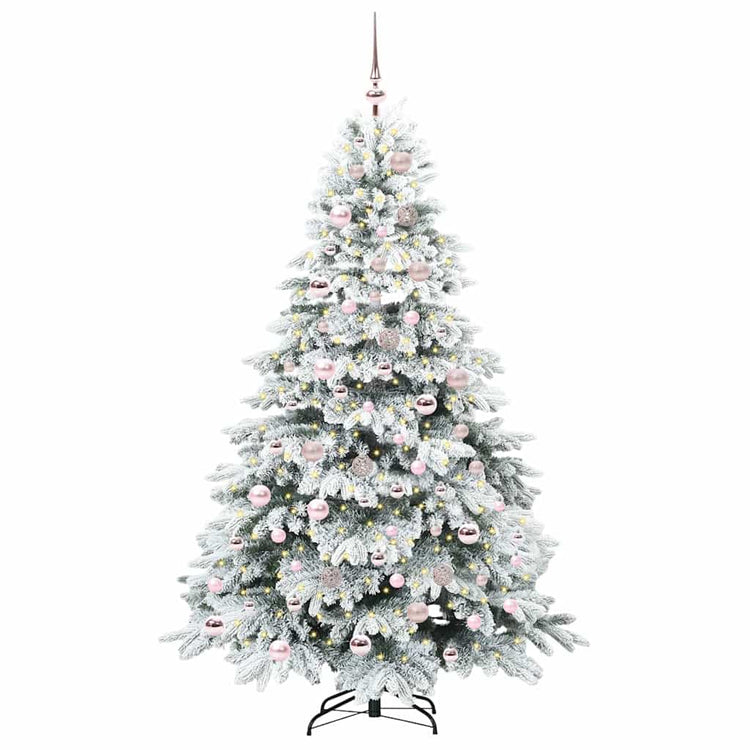 Vidaxl kunstkerstboom met 300 led met standaard wit 180 cm pe en pvc