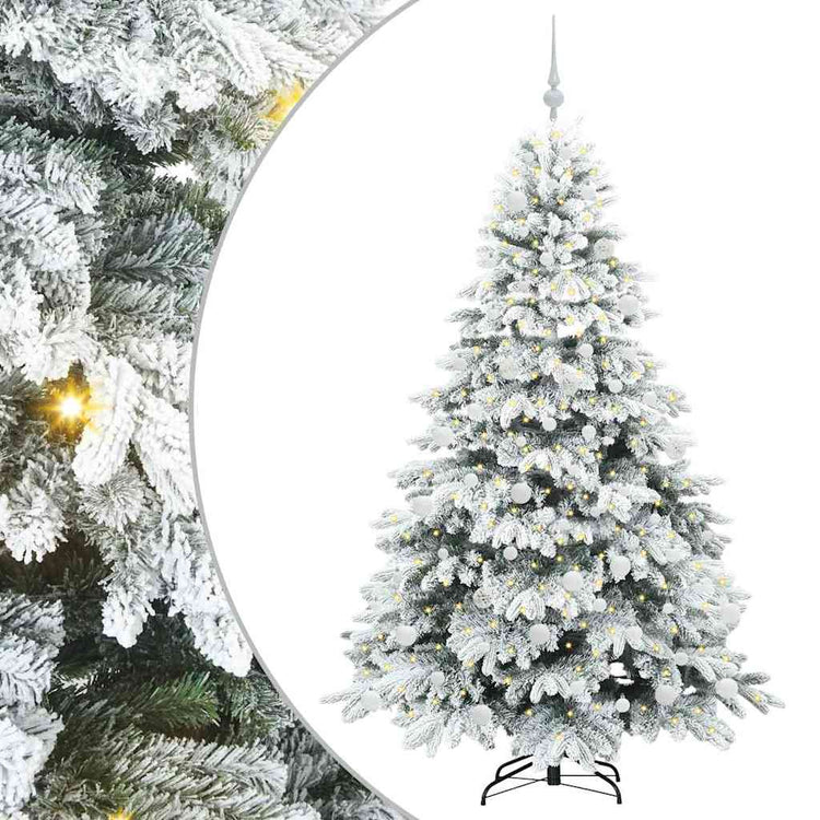 Vidaxl kunstkerstboom met 300 led met standaard wit 180 cm pe en pvc