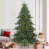 Vidaxl kunstmatige inklapbare kerstboom groen 210 cm pvc en staal - afbeelding 1