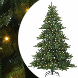 Vidaxl kunstmatige inklapbare kerstboom groen 210 cm pvc en staal - afbeelding 2