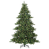 Vidaxl kunstmatige inklapbare kerstboom groen 210 cm pvc en staal - afbeelding 3