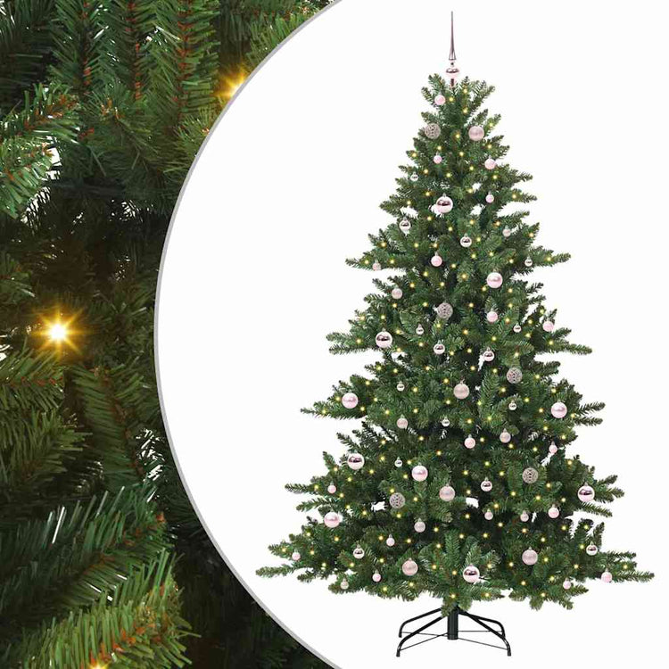 Vidaxl kunstmatige inklapbare kerstboom groen 210 cm pvc en staal