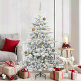 Vidaxl kunstmatige inklapbare kerstboom wit 150 cm pvc en staal - afbeelding 1