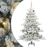 Vidaxl kunstmatige inklapbare kerstboom wit 150 cm pvc en staal - afbeelding 2