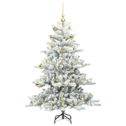 Vidaxl kunstmatige inklapbare kerstboom wit 150 cm pvc en staal - afbeelding 3