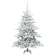 Vidaxl kunstmatige inklapbare kerstboom wit 150 cm pvc en staal - afbeelding 3