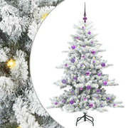Vidaxl kunstmatige inklapbare kerstboom wit 150 cm pvc en staal - afbeelding 2