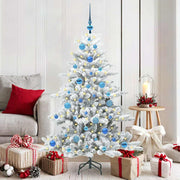 Vidaxl kunstmatige inklapbare kerstboom wit 150 cm pvc en staal - afbeelding 1