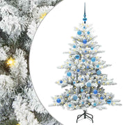 Vidaxl kunstmatige inklapbare kerstboom wit 150 cm pvc en staal - afbeelding 2