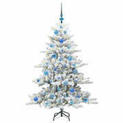 Vidaxl kunstmatige inklapbare kerstboom wit 150 cm pvc en staal - afbeelding 3