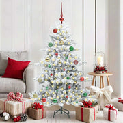 Vidaxl kunstmatige inklapbare kerstboom wit 150 cm pvc en staal - afbeelding 1