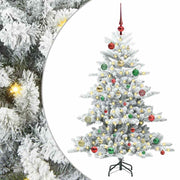 Vidaxl kunstmatige inklapbare kerstboom wit 150 cm pvc en staal - afbeelding 2