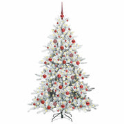 Vidaxl kunstmatige inklapbare kerstboom wit 180 cm pvc en staal - afbeelding 3
