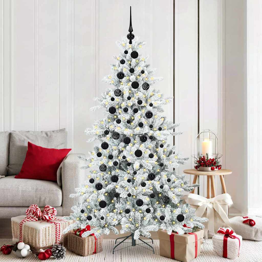 Vidaxl kunstmatige inklapbare kerstboom wit 180 cm pvc en staal