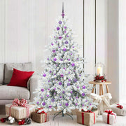 Vidaxl kunstmatige inklapbare kerstboom wit 180 cm pvc en staal - afbeelding 1