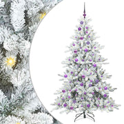 Vidaxl kunstmatige inklapbare kerstboom wit 180 cm pvc en staal - afbeelding 2