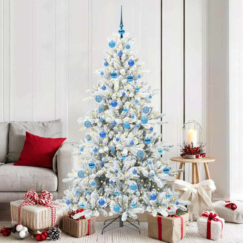 Vidaxl kunstmatige inklapbare kerstboom wit 180 cm pvc en staal