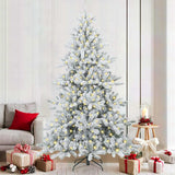 Vidaxl kunstmatige inklapbare kerstboom wit 210 cm pvc en staal - afbeelding 1
