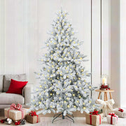 Vidaxl kunstmatige inklapbare kerstboom wit 210 cm pvc en staal - afbeelding 1