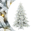 Vidaxl kunstmatige inklapbare kerstboom wit 210 cm pvc en staal
