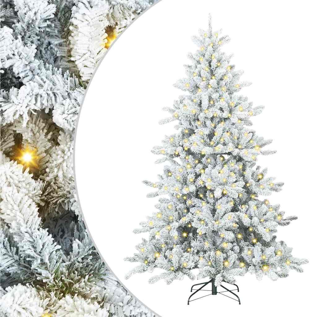 Vidaxl kunstmatige inklapbare kerstboom wit 210 cm pvc en staal