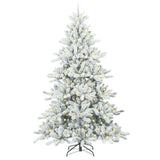 Vidaxl kunstmatige inklapbare kerstboom wit 210 cm pvc en staal - afbeelding 3