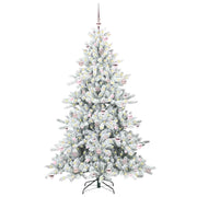 Vidaxl kunstmatige inklapbare kerstboom wit 210 cm pvc en staal - afbeelding 3