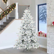 Vidaxl kunstmatige inklapbare kerstboom wit 240 cm pvc en staal - afbeelding 1